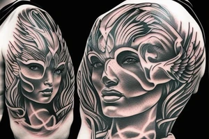 Angelic and Devil both in same person. Warrior mindset tattoo idea