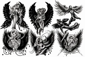 Angel and devil tattoo idea
