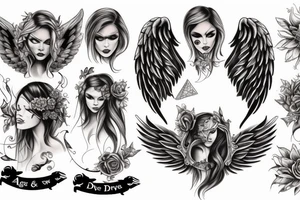 Angel and devil tattoo idea