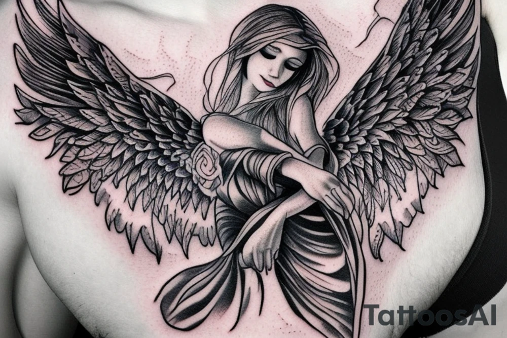 Angel and devil tattoo idea