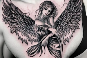 Angel and devil tattoo idea