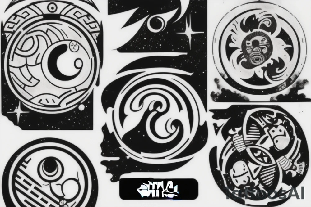 yin yang symbol themed star wars tattoo idea