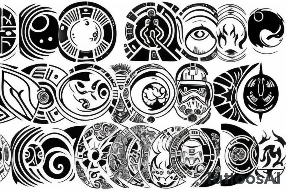 yin yang symbol themed star wars tattoo idea