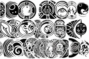 yin yang symbol themed star wars tattoo idea