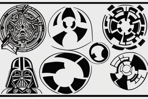 yinyang symbol themed star wars tattoo idea
