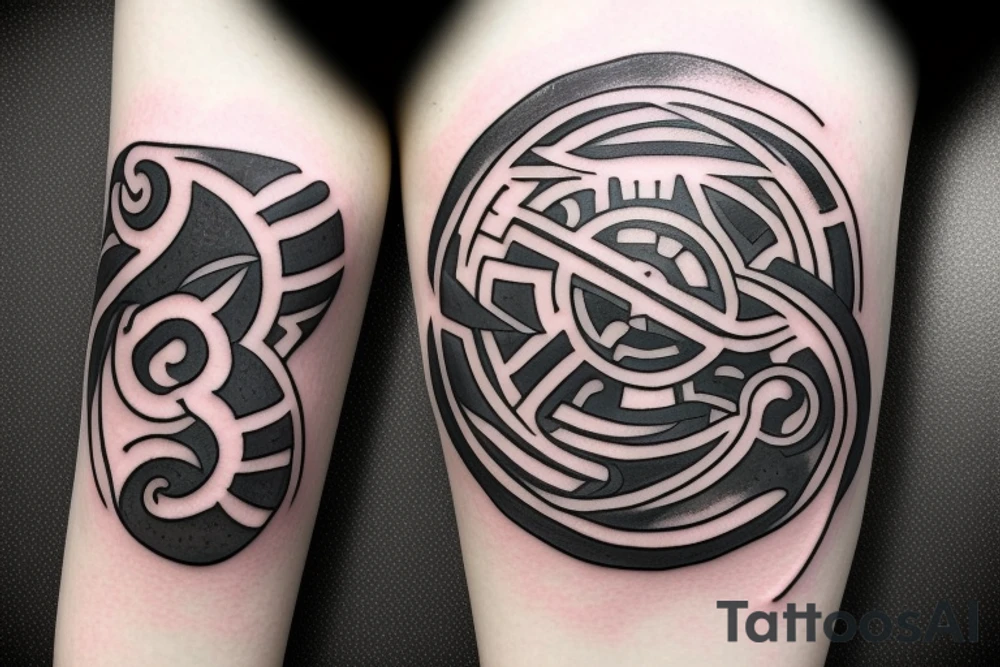 yinyang symbol themed star wars tattoo idea
