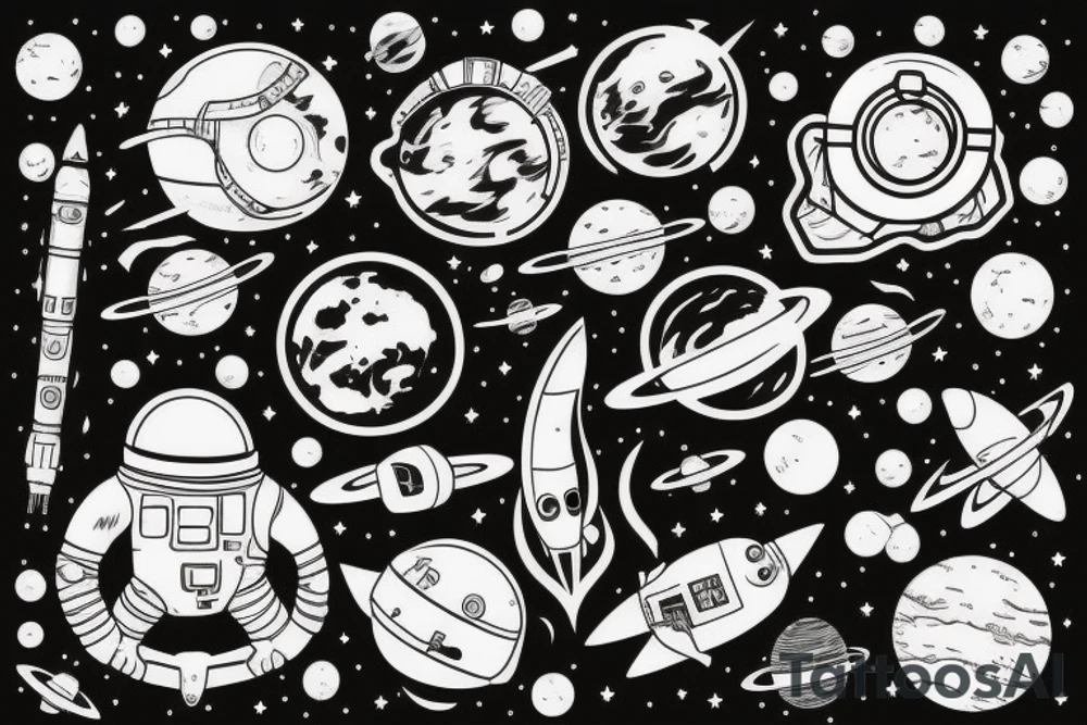 Astronaut in space but space is water tattoo idea