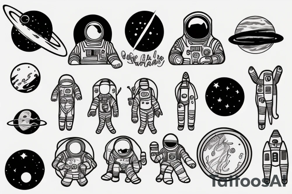 Astronaut in space but space is water tattoo idea
