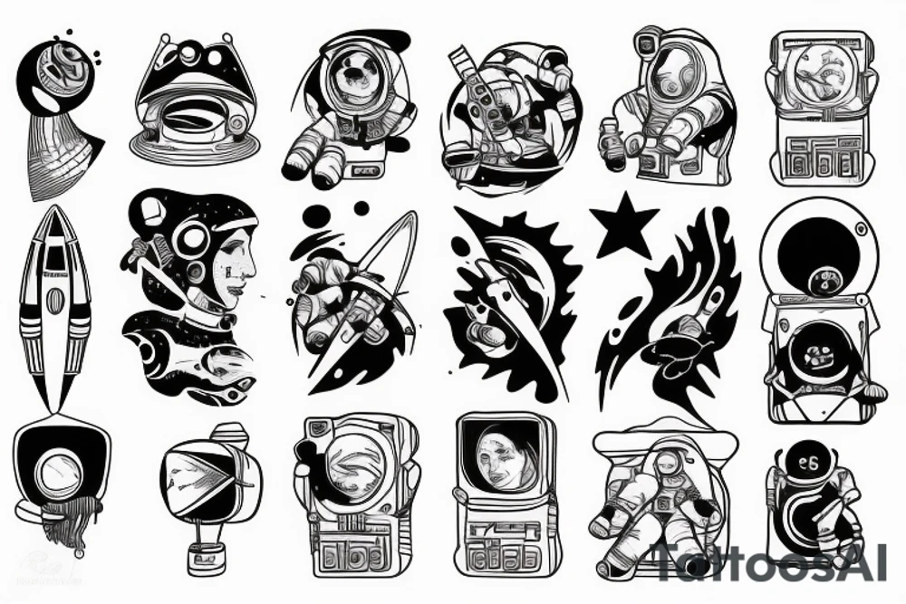 Astronaut in space but space is water tattoo idea