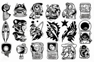Astronaut in space but space is water tattoo idea