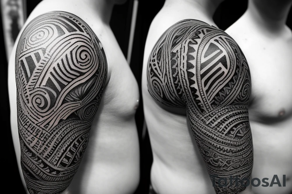 Tattoo full sleeve + shoulder. Excisting of the following subjects:
- Amsterdam / Ajax Amsterdam
- Football in general
- Diving / manta rays / whale sharks
- The mystery of life
- Good relationship with friends and family
- Deceased Grandfather. 16 mei 2016. Known for his wisdom, love, and smoking cigars. tattoo idea