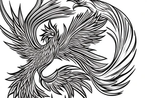 feminine phoenix tattoo for women, fineline, minimalist tattoo idea