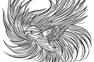 feminine phoenix tattoo for women, fineline, minimalist tattoo idea