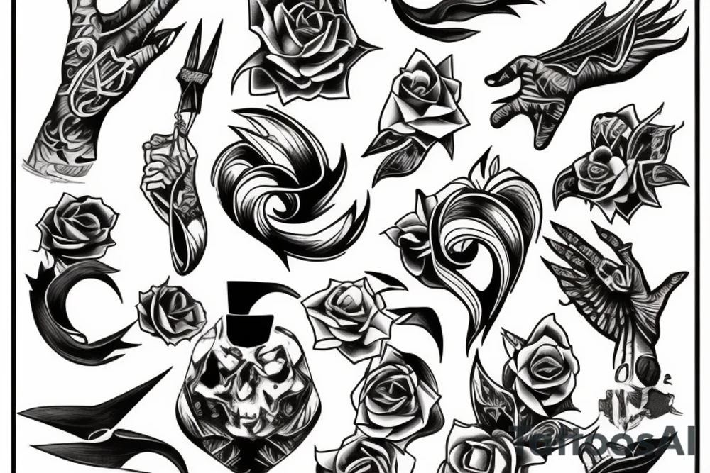 A person succeeding off the support and sacrifice from 3 other family members tattoo idea