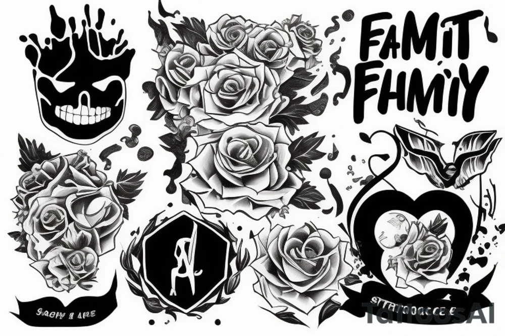 A person succeeding off the support and sacrifice from 3 other family members tattoo idea