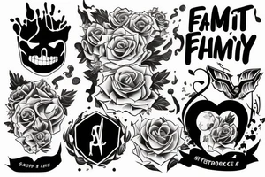 A person succeeding off the support and sacrifice from 3 other family members tattoo idea