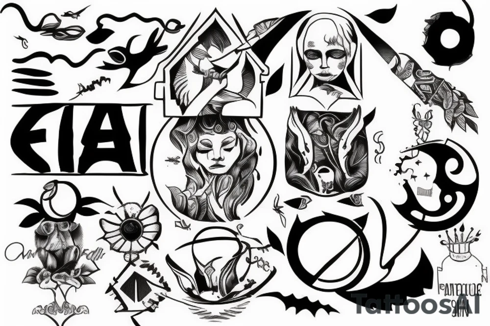 A person succeeding off the support and sacrifice from 3 other family members tattoo idea