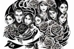 A person succeeding off the support and sacrifice from 3 other family members tattoo idea