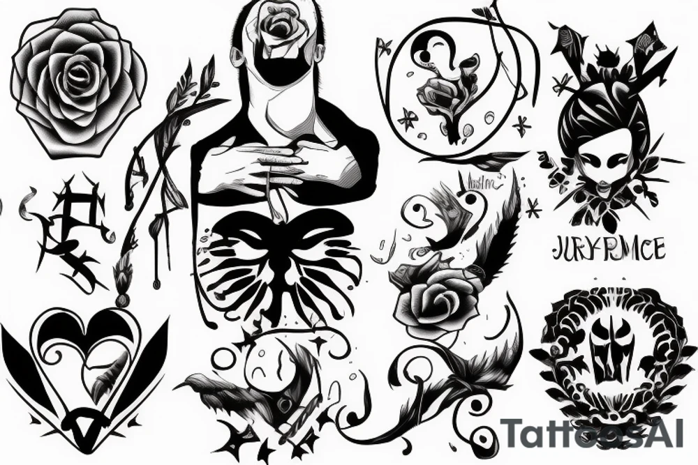 A person succeeding off the support and sacrifice from 3 other family members tattoo idea