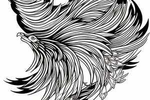 feminine phoenix tattoo for women, fineline, minimalist tattoo idea