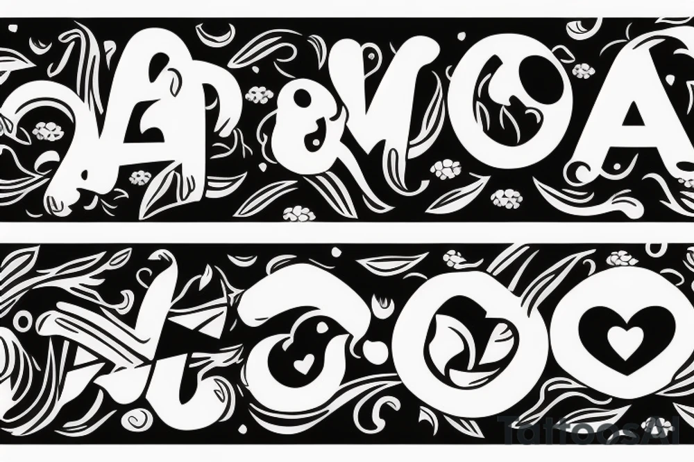 The name Afonso and Joana, giving a hug tattoo idea