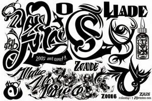 the date 27/07/2006 with the name Zade inside tattoo idea