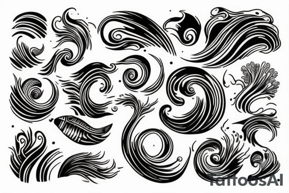 sea waves tattoo idea
