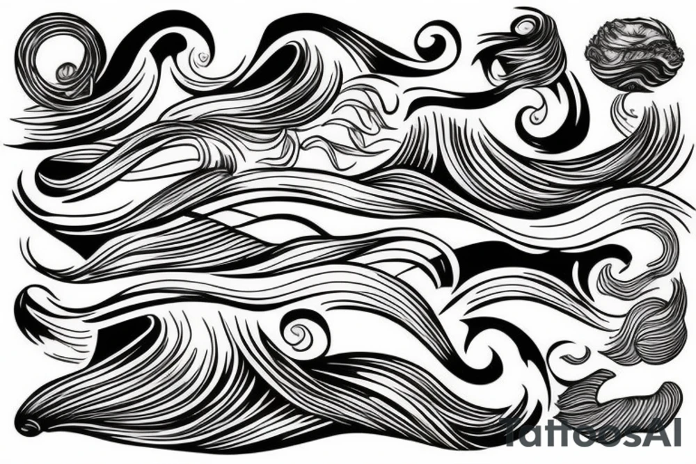 sea waves tattoo idea