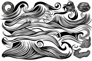 sea waves tattoo idea