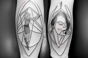 Girl walking on a tightrope tattoo idea