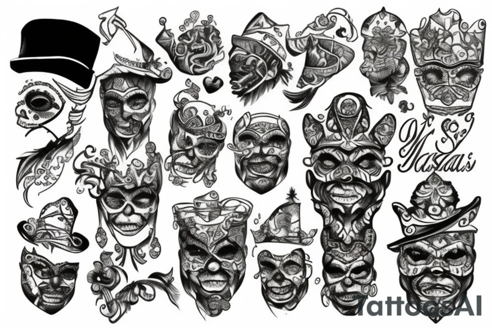 mardi gras tattoo idea