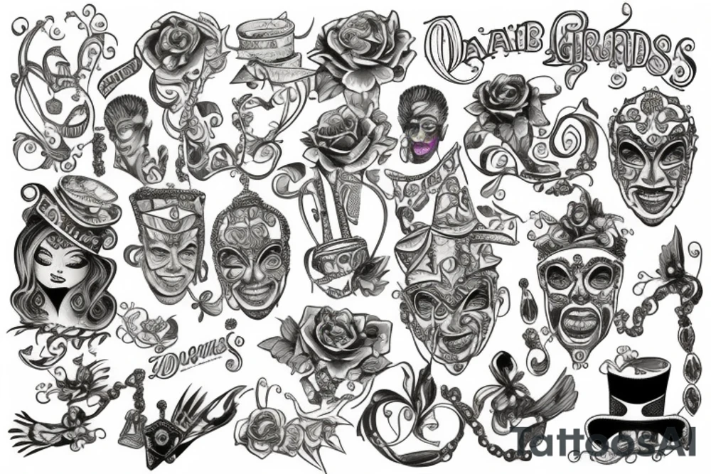mardi gras tattoo idea