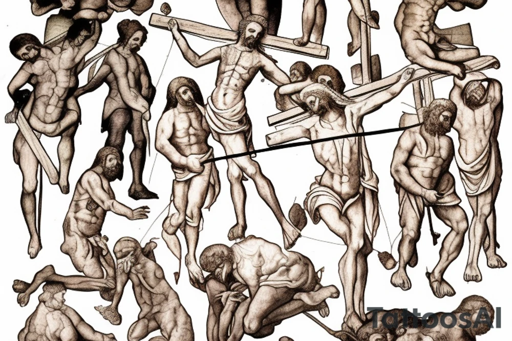 st. peter crucified sunset tattoo idea