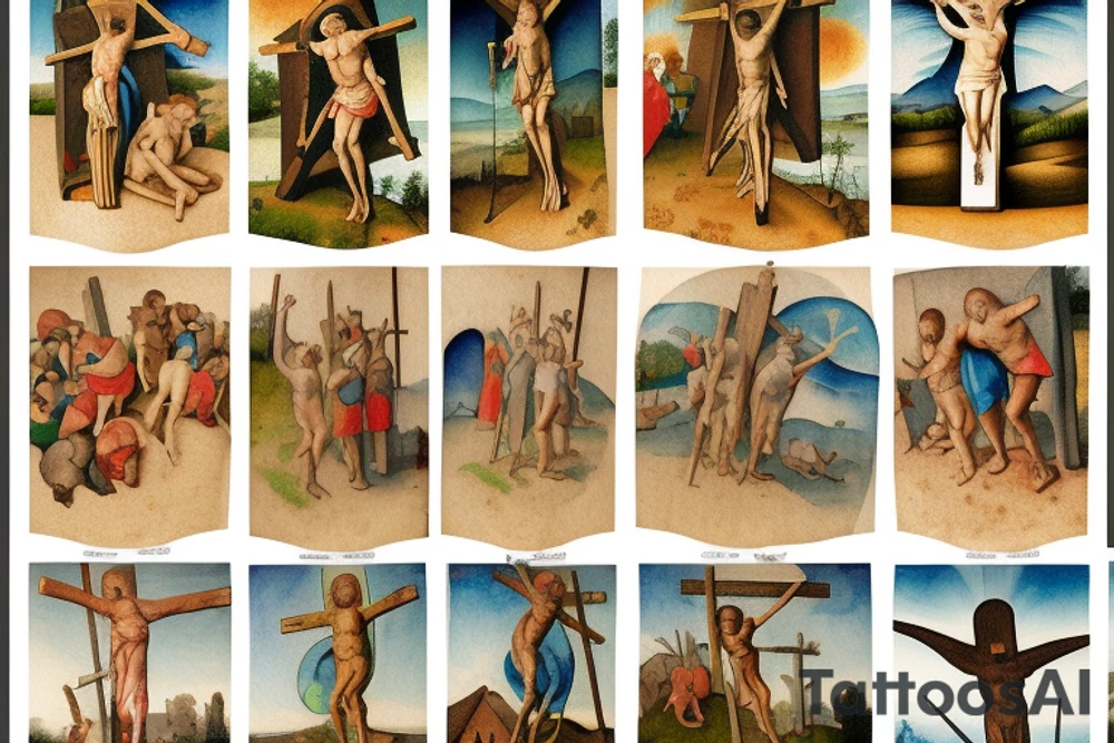 st. peter crucified sunset tattoo idea
