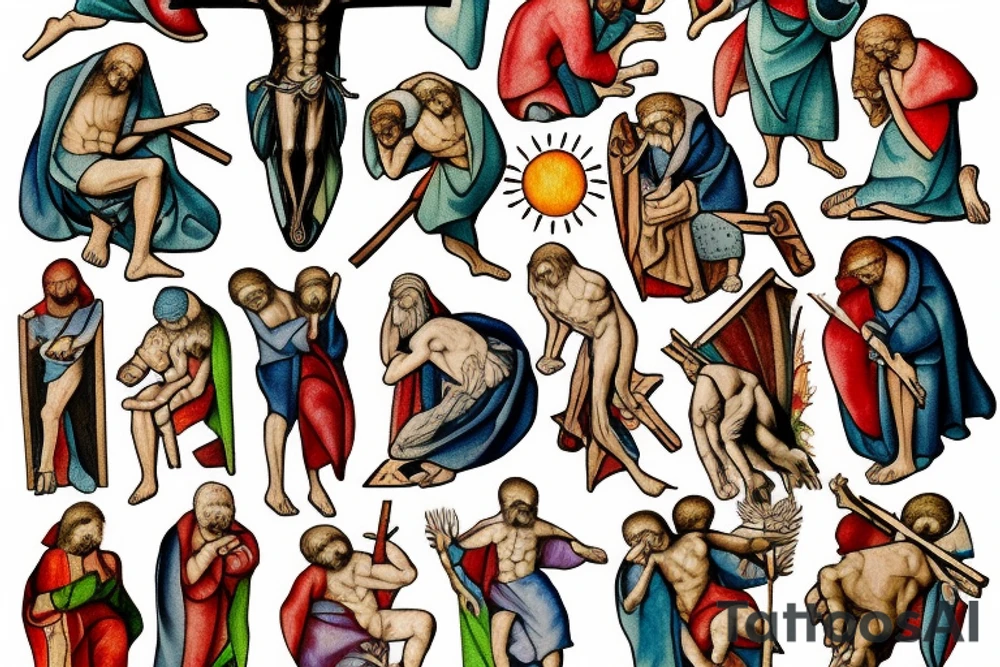 st. peter crucified sunset tattoo idea