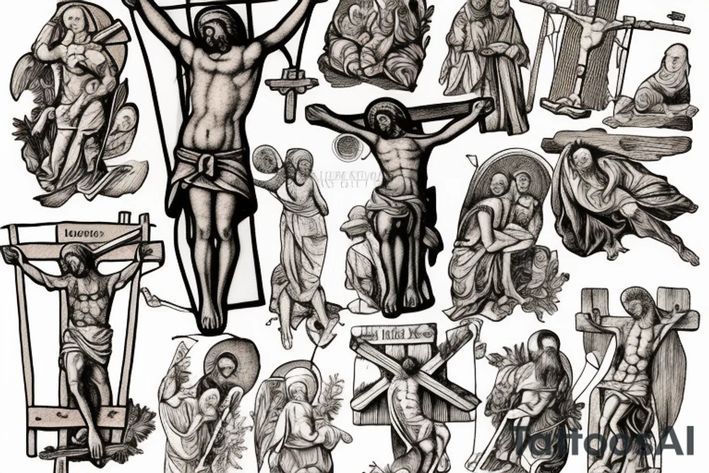 st. peter crucified sunset tattoo idea
