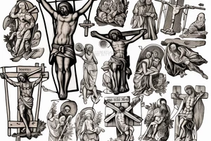st. peter crucified sunset tattoo idea