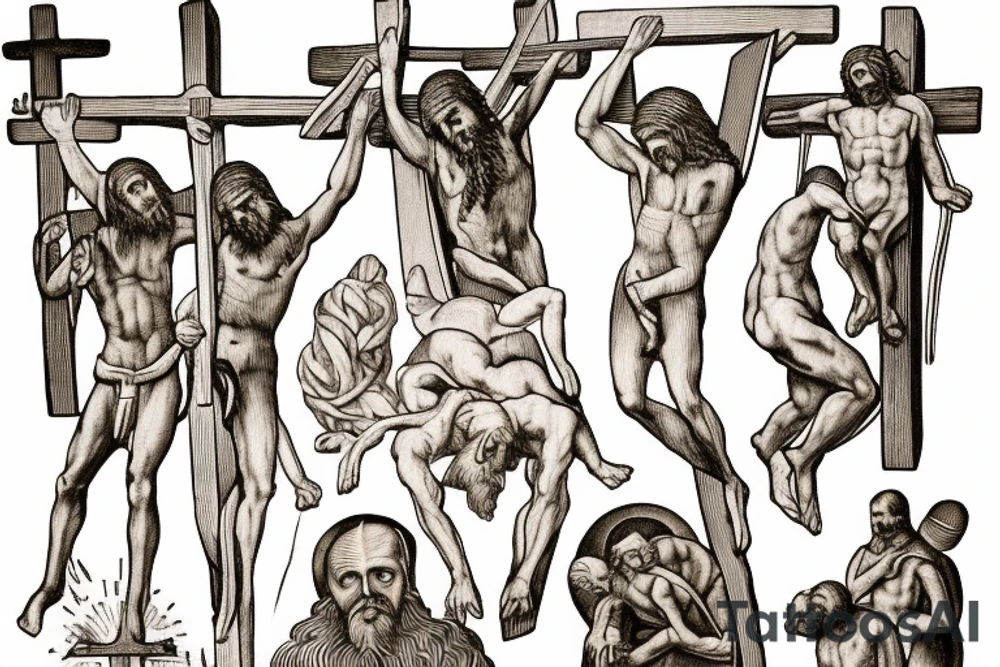 st. peter crucified sunset tattoo idea
