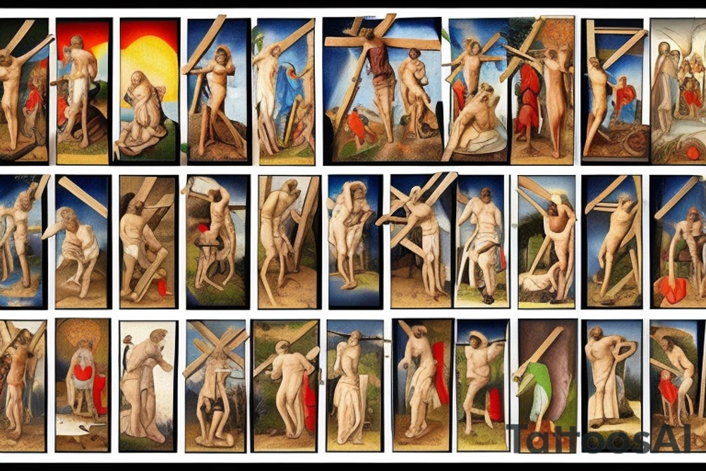st. peter crucified sunset tattoo idea