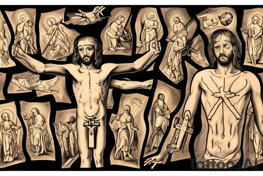 st. peter crucified sunset tattoo idea