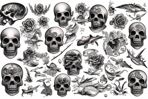 marine skull tattoo idea