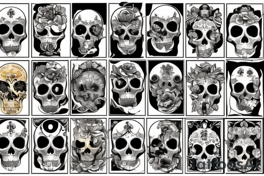 marine skull tattoo idea