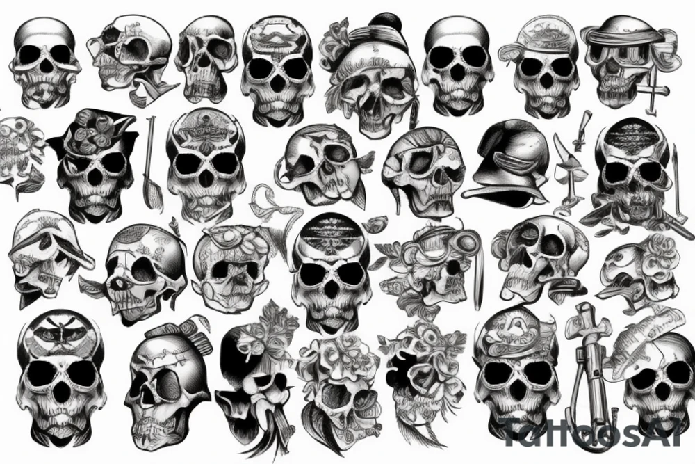 marine soldier skull tattoo idea