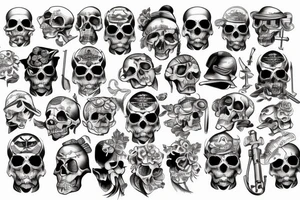 marine soldier skull tattoo idea