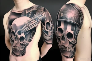 marine soldier skull helmet tattoo idea