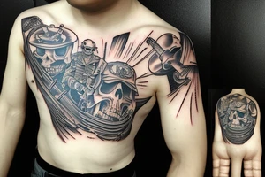 marine soldier skull helmet tattoo idea