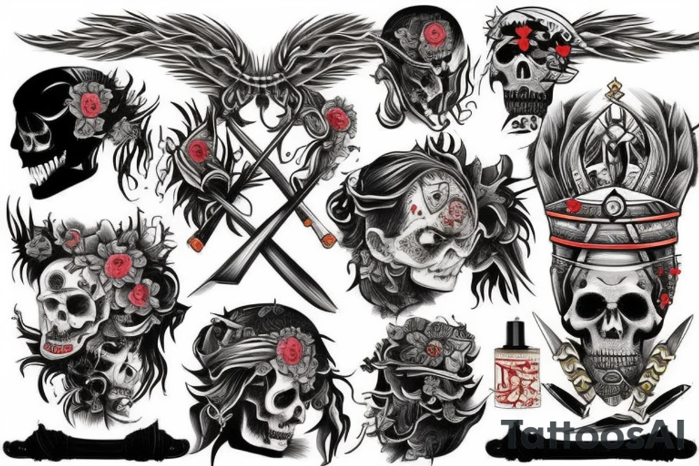dead warrior strong tattoo idea
