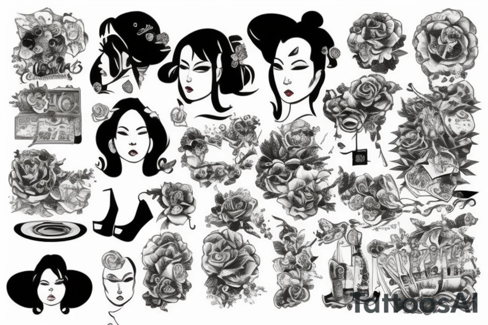 sleazy woman tattoo idea