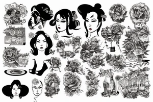sleazy woman tattoo idea