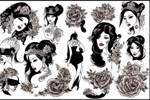 sleazy woman tattoo idea